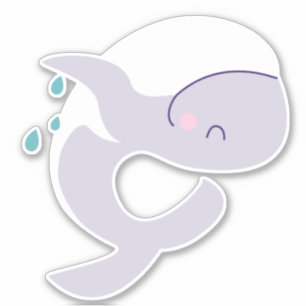 かわいいジャンプクジラのグラフィック シール