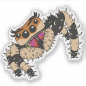 かわいいジャンプ蜘蛛のシール シール (正面)