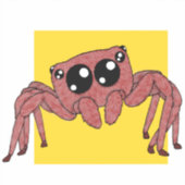 かわいいジャンプ蜘蛛のシール シール (正面)