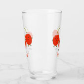 かわいいジャンプ赤さくらんぼ漫画イラストレーション タンブラーグラス (左)