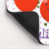 かわいいジャンプ赤さくらんぼ漫画イラストレーション マウスパッド (コーナー)