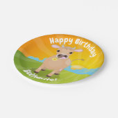かわいいジャージーの牛のパーソナライズされた誕生日 ペーパープレート (アングル)