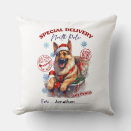かわいいジャーマンシェパードのクリスマスローインピロー クッション