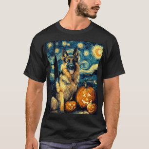 かわいいジャーマンシェパードのハロウィン・ジャック・オ・ランタン Tシャツ
