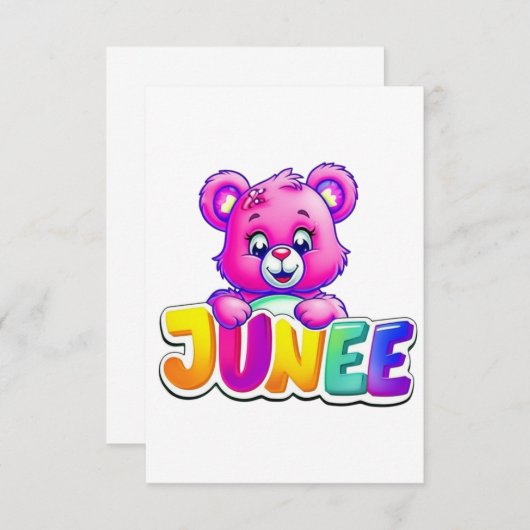 かわいいジュニーくまのイラスト サンキューカード (正面/裏面)
