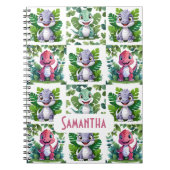 かわいいジュラ紀の恐竜の子供たち ノートブック (正面)