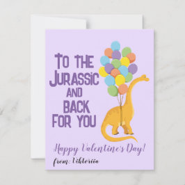 かわいいジュラ紀の恐竜の風船 子供のバレンタイン シーズンカード