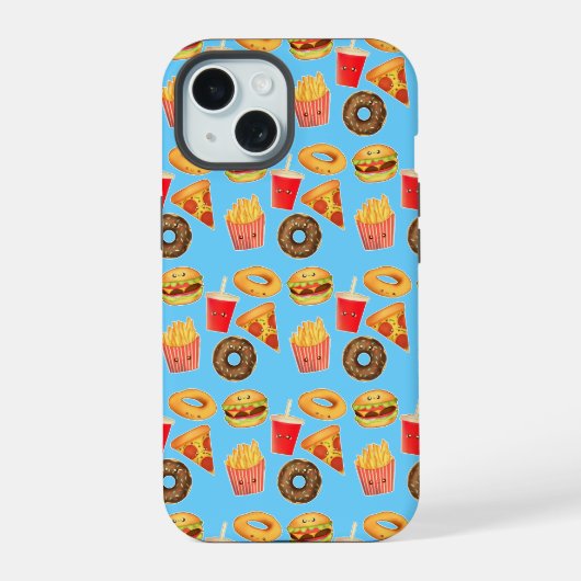 かわいいジュンクフード iPhone 15ケース (裏面)