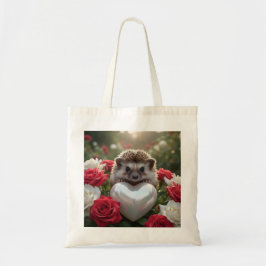 かわいいジューンのハートの真珠を持つハリネズミ トートバッグ