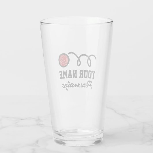 かわいいジュ·ド·ブールズ·ボール·マンガの名前をカスタムする贈り物 タンブラーグラス (裏面)