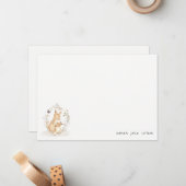 かわいいジョーママカンガルーフローラリースベビーシャワー ノートカード (正面/裏面インサイチュ)