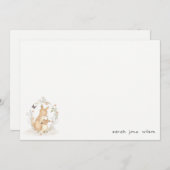かわいいジョーママカンガルーフローラリースベビーシャワー ノートカード (正面/裏面)