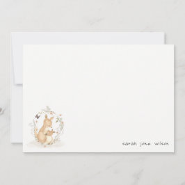 かわいいジョーママカンガルーフローラリースベビーシャワー ノートカード