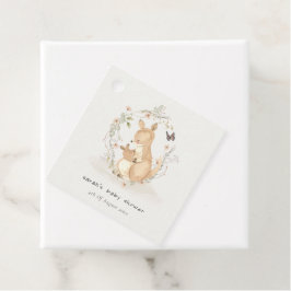 かわいいジョーママカンガルーフローラリースベビーシャワー フェイバータグ