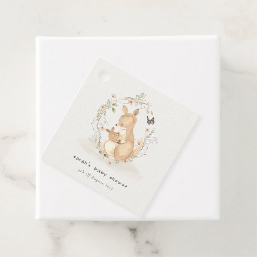 かわいいジョーママカンガルーフローラリースベビーシャワー フェイバータグ (インサイチュ)