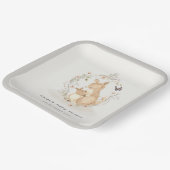 かわいいジョーママカンガルーフローラリースベビーシャワー ペーパープレート (傾斜あり)