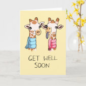 かわいいジラッフェススカーフスケッチグッディーズマンスーンカード カード (黄色い花)