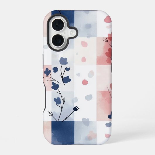 かわいいジンガムパステルフォンケース iPhone 16ケース (裏面)