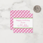 かわいいジンガムパーソナライズされたギフト囲いカード ノートカード (正面/裏面インサイチュ)