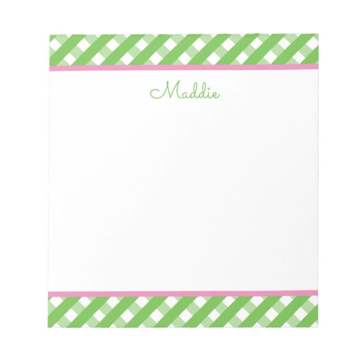 かわいいジンガムパーソナライズされたメモ帳 ノートパッド (正面)
