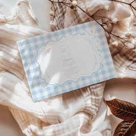 かわいいジンガムフランスのテディベアおむつラッフル エンクロージャーカード