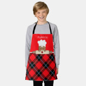 かわいいジンガーブレッドクッキーベーキングキッズ エプロン (着用した状態)