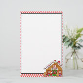 かわいいジンガーブレッドハウスフィギュア 便箋 (スタンド正面)