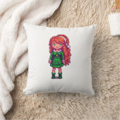 かわいいジンジャーの女の子 クッション (ブランケット)