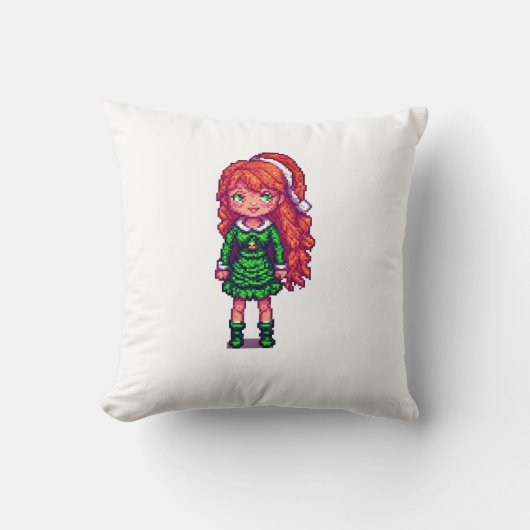 かわいいジンジャーの女の子 クッション (正面)