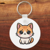 かわいいジンジャーの猫のイラスト キーホルダー (裏面)
