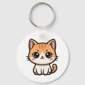かわいいジンジャーの猫のイラスト キーホルダー (裏面)