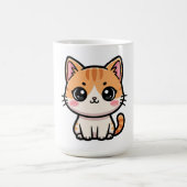 かわいいジンジャーの猫のイラスト コーヒーマグカップ (中央)