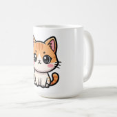 かわいいジンジャーの猫のイラスト コーヒーマグカップ (正面右)