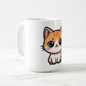 かわいいジンジャーの猫のイラスト コーヒーマグカップ (正面左)