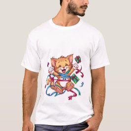 かわいいジンジャーの猫の誕生日お祝い✨🎉 Tシャツ