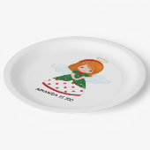 かわいいジンジャーエンジェルクリスマスバースデーパーティー ペーパープレート (アングル)