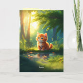 かわいいジンジャーキッテン「リトルキッテン」誕生日 カード (裏面)