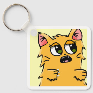かわいいジンジャーキャットアルミキーリング キーホルダー