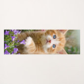 かわいいジンジャーキャットキットインザガーデンフォトポートレート ヨガマット (裏面(横))