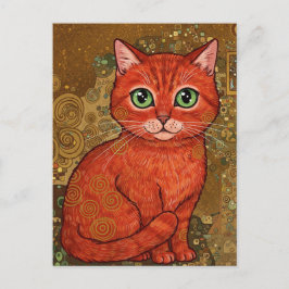 かわいいジンジャーキャットグスタフクリムトはがき ポストカード