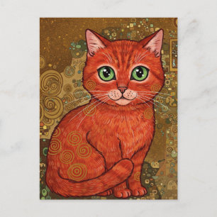 かわいいジンジャーキャットグスタフクリムトはがき ポストカード