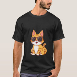 かわいいジンジャーキャットサングラス 楽しい夏の芸術 Tシャツ