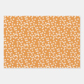 かわいいジンジャーキャットマンガ&オレンジ色の水玉模様キッズ ラッピングペーパーシート (正面3)