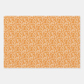 かわいいジンジャーキャットマンガ&オレンジ色の水玉模様キッズ ラッピングペーパーシート (正面3)