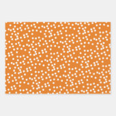 かわいいジンジャーキャットマンガ&オレンジ色の水玉模様キッズ ラッピングペーパーシート (正面2)