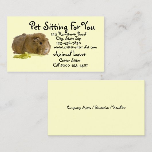 かわいいジンジャーギニアピグ写真テンプレート 名刺 (正面/裏面)