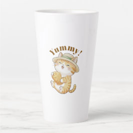 かわいいジンジャークッキー猫とたい焼きフィッシュラテマグ カフェラテマグ
