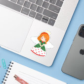 かわいいジンジャークリスマスエンジェル シール (ノートパソコンとiPhone)