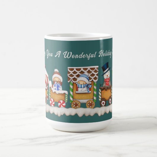 かわいいジンジャーパンの列車とコーヒーマグ コーヒーマグカップ (中央)