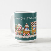 かわいいジンジャーパンの列車とコーヒーマグ コーヒーマグカップ (正面左)